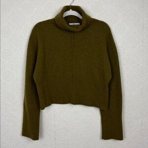 Ruby NZ Suzie Olive Green Turtleneck Sweater Cowl Boxy Relaxed Chunky Warm
